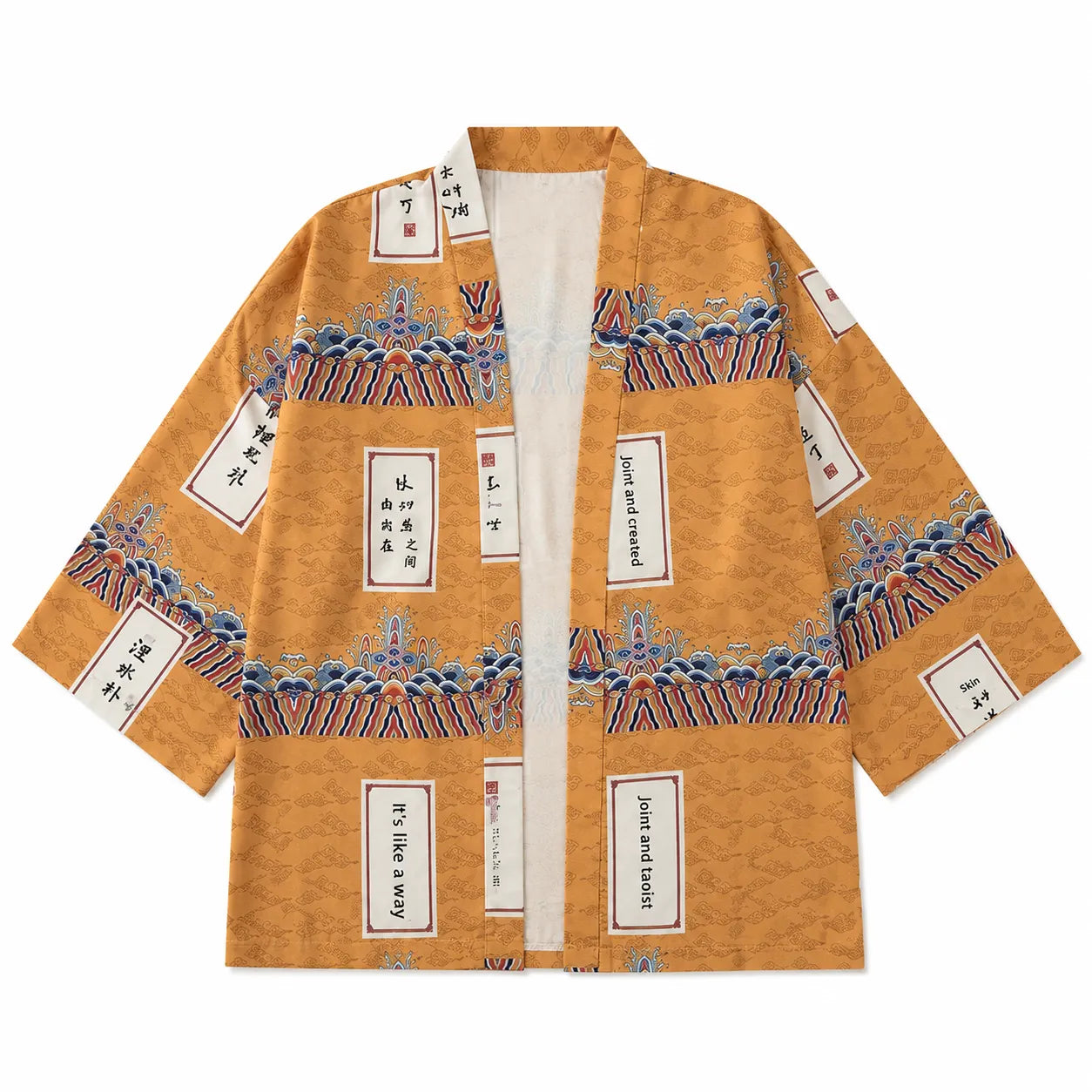 Veste Kimono Homme Orange Estival Stylé