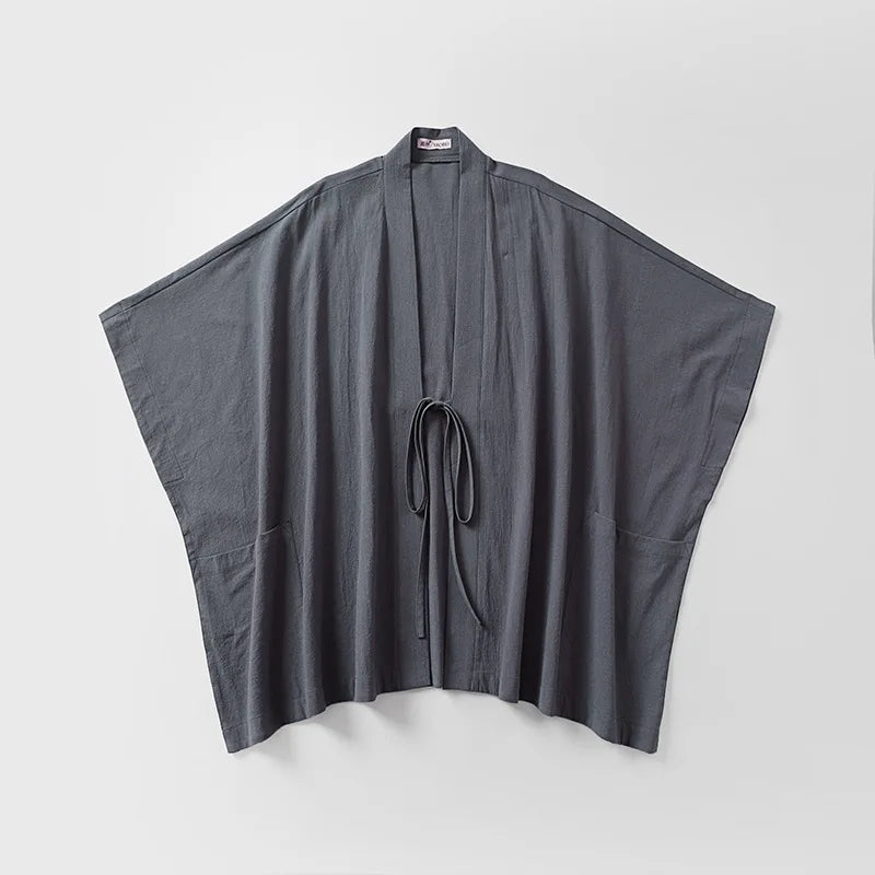 Veste Kimono Japonais Ample Grise Design