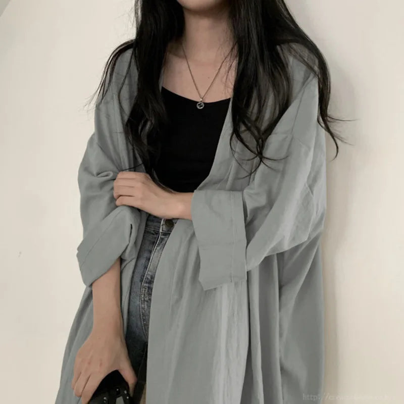 Veste Kimono Longue Respirant Vert