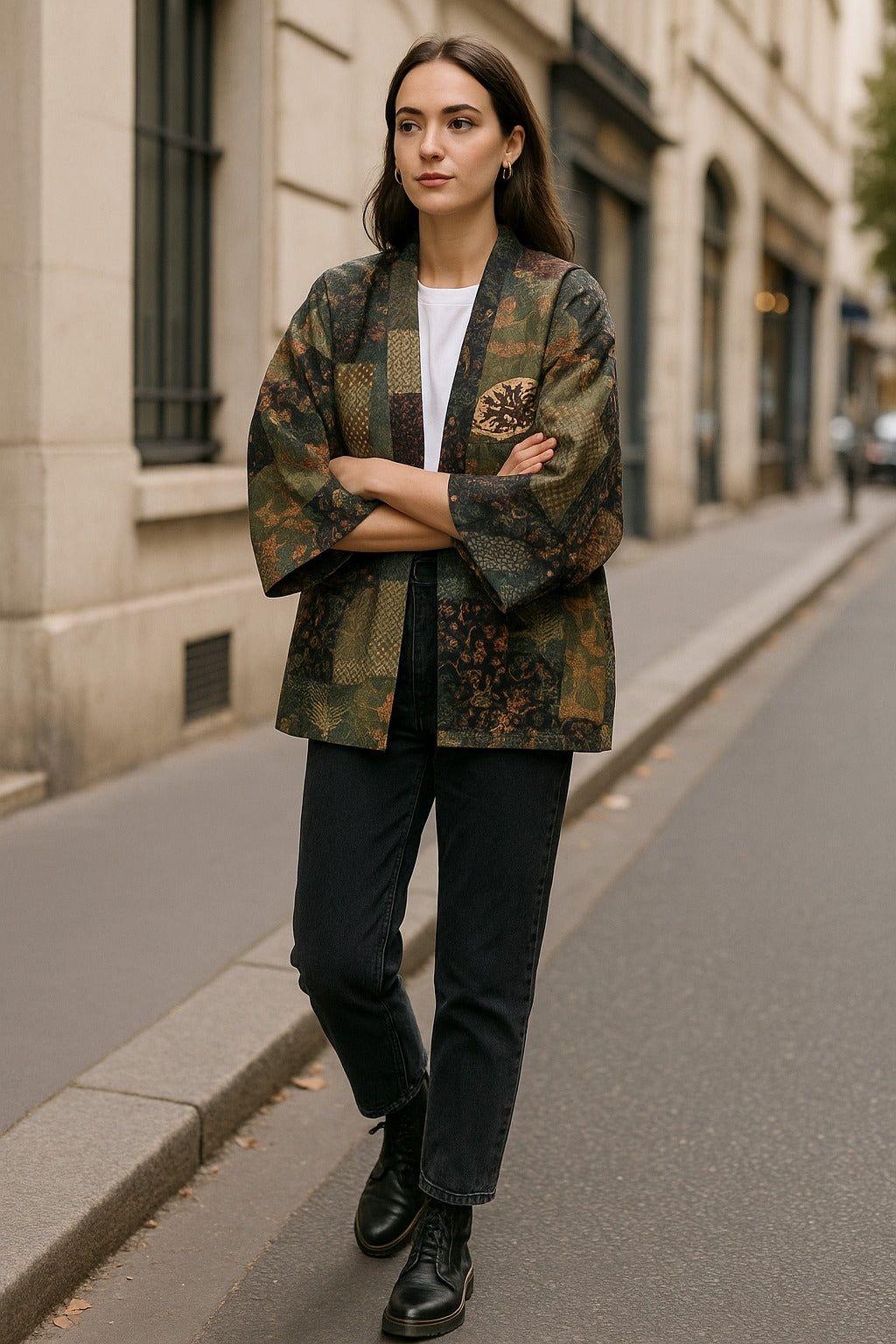 Veste Kimono à Motifs Vintage Design