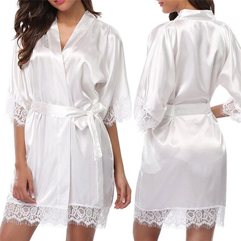 Déshabillé Kimono Femme Blanc Léger