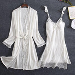 Ensemble Robe Kimono Blanc Dentelle