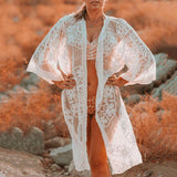 Kimono Dentelle Blanc Plage