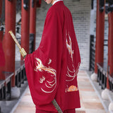 Kimono Homme Long Rouge