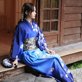 Kimono Japonais Femme Bleu