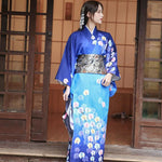 Kimono Japonais Femme Bleu