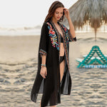 Kimono Plage Femme Noir