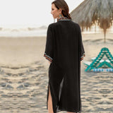 Kimono Plage Femme Noir