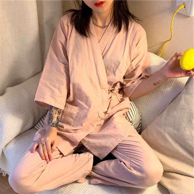 Kimono Pyjama Traditionnel Rose