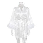 Peignoir Bain Femme Blanc Kimono