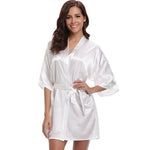 Peignoir Kimono Satin Blanc