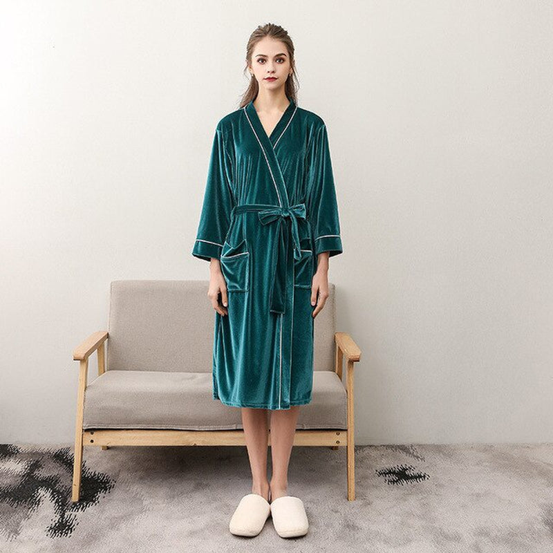 Peignoir De Bain Femme Vert 