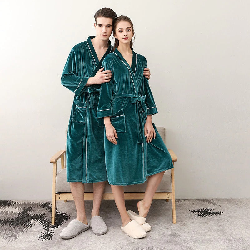 Peignoir De Bain Femme Vert Émeraude Polaire