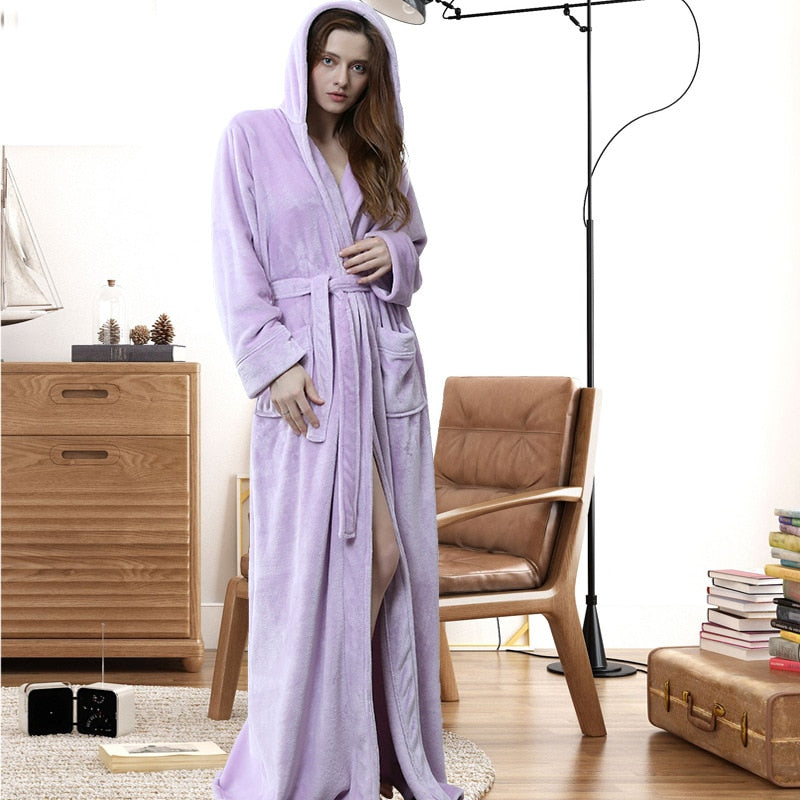 Peignoir De Bain Femme Violet Polaire