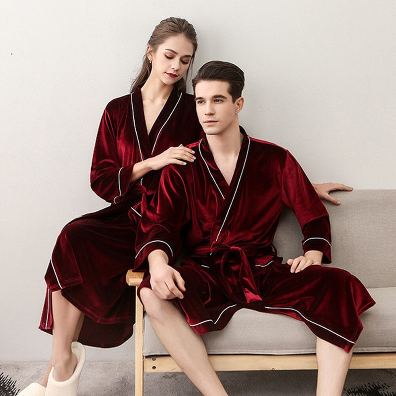 Peignoir de Bain Sexy Rouge Velouté