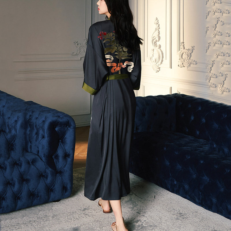 Pyjama Femme Noir Long Dos