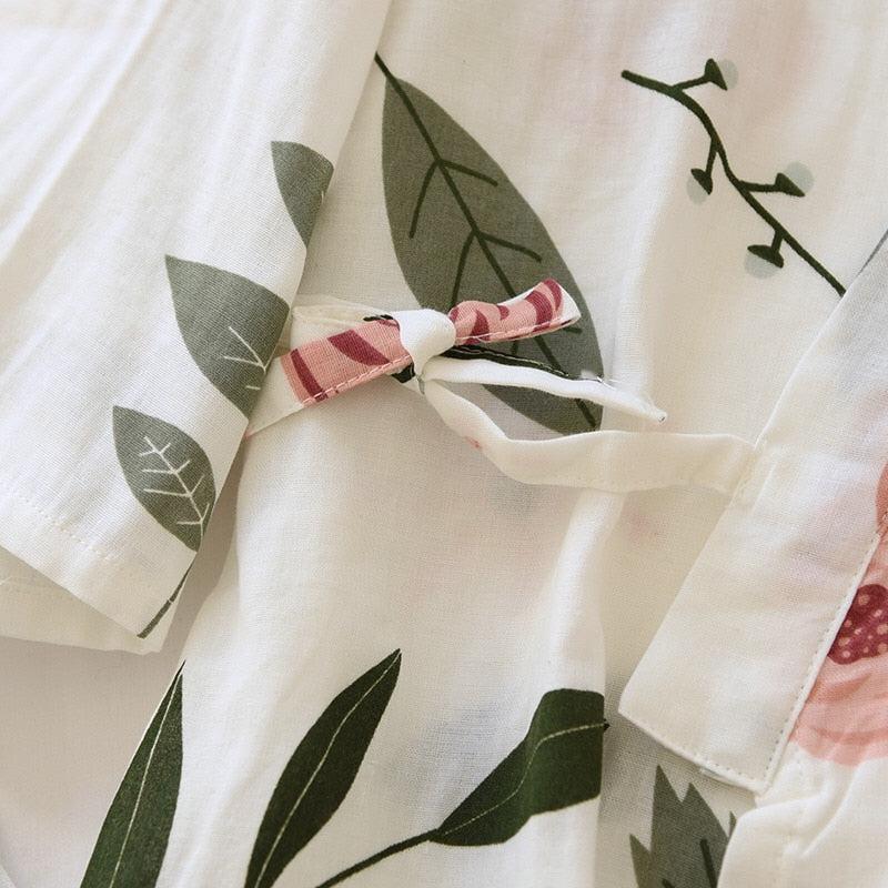 Pyjama Kimono Blanc Nœud 