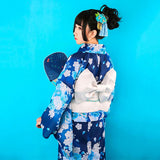 Robe Kimono Japonais Bleu