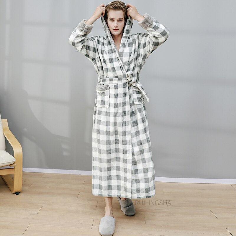 Robe de Chambre Longue Chaude Homme