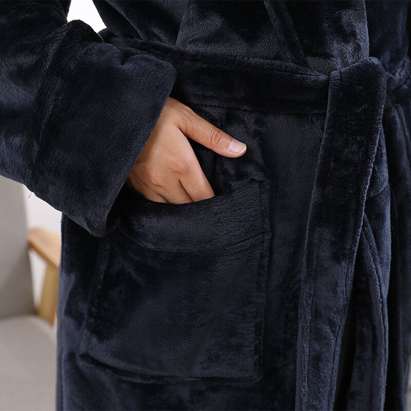 Robe de Chambre Polaire Longue Femme Poche
