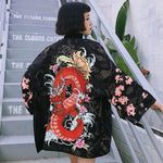 Veste Kimono Japonais Rouge