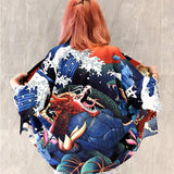 Veste Kimono Japonais Dragon Femme