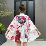 Veste Kimono Geisha Fleuri Femme