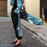 Veste Kimono Long Japonais Bleu