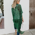 Veste Verte Kimono Femme