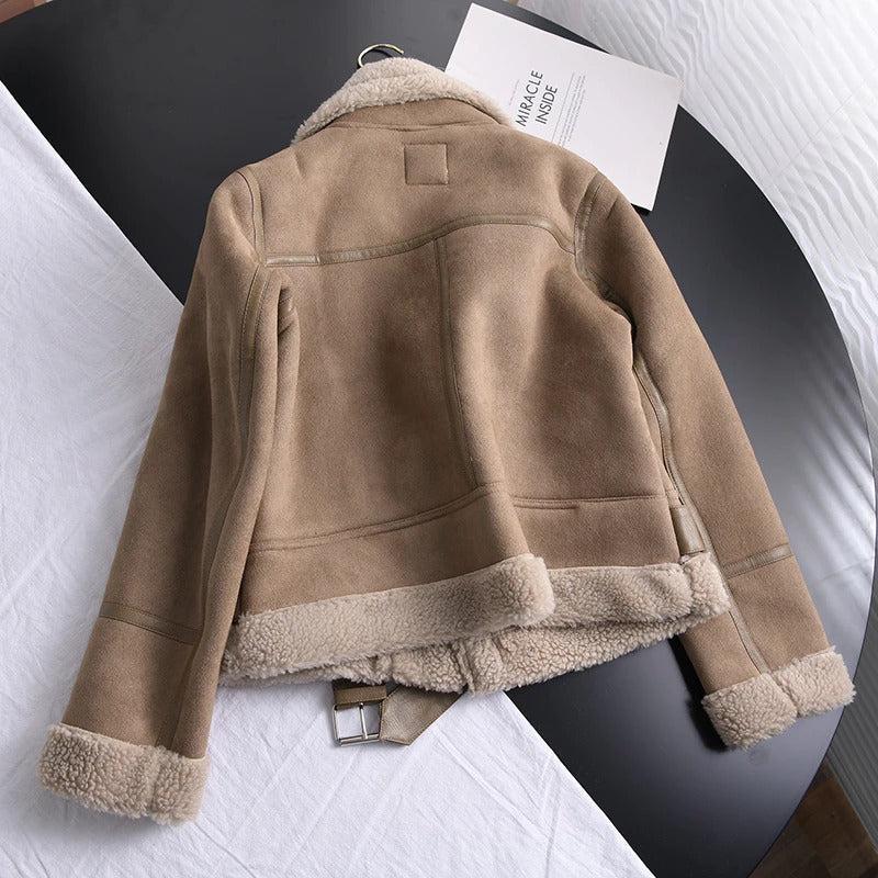 Veste en Cuir avec Fourrure