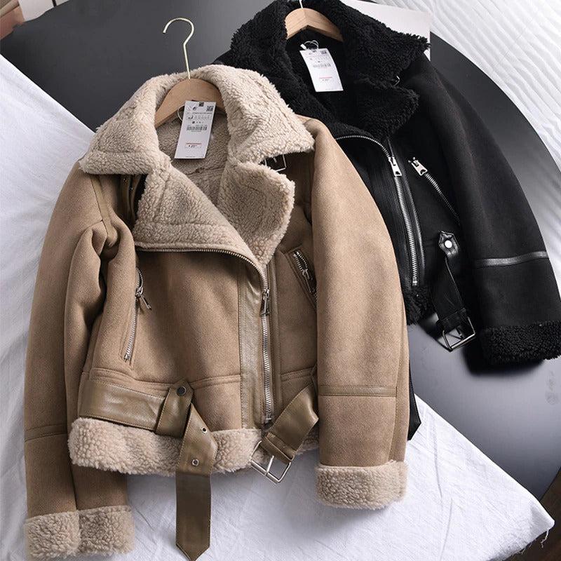 Veste en Cuir avec Fourrure