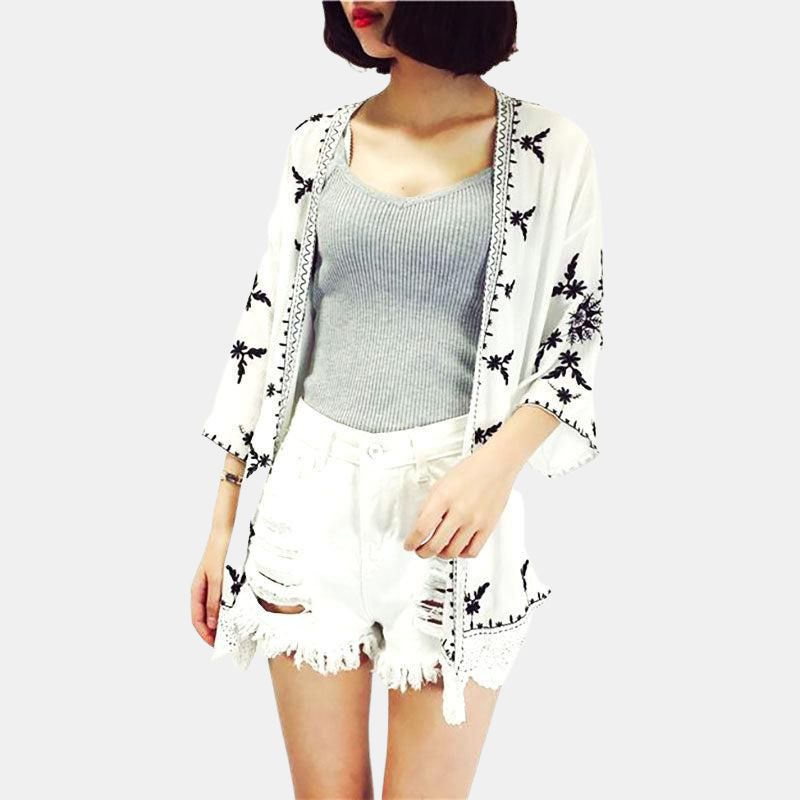 Veste Kimono Dentelle Femme
