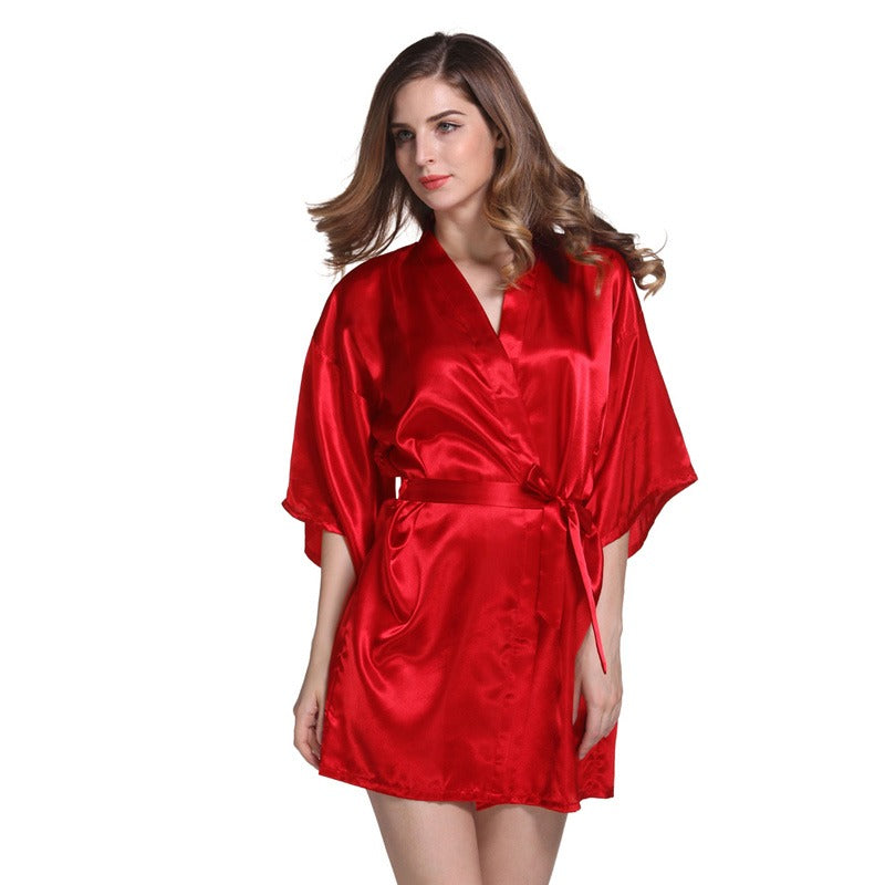 Veste Kimono Femme Rouge Court