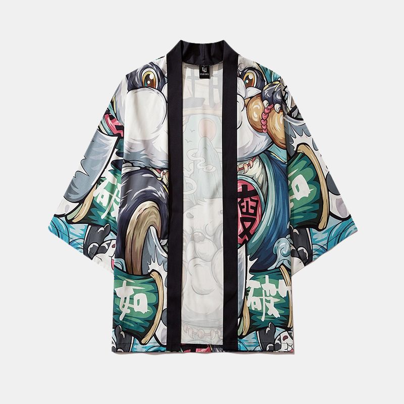 Veste Kimono Japonais Panda Devant