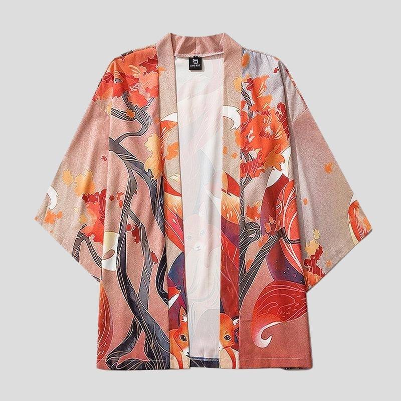 Veste Kimono Japonais Renard Devant
