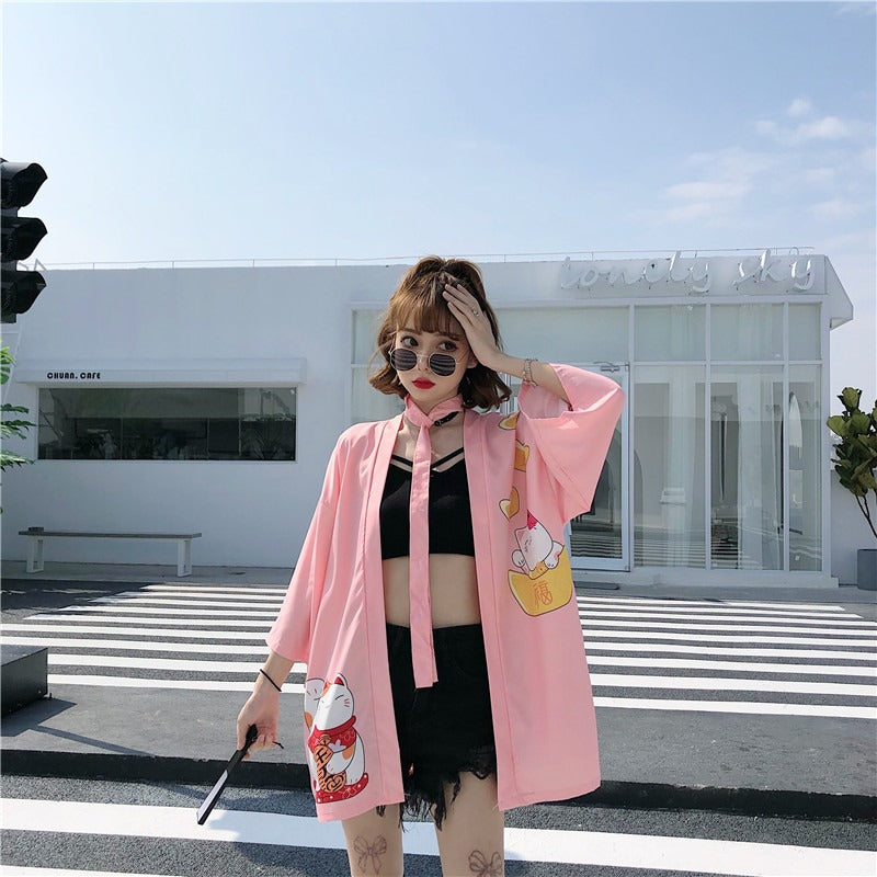 Veste Kimono Japonais Rose Style