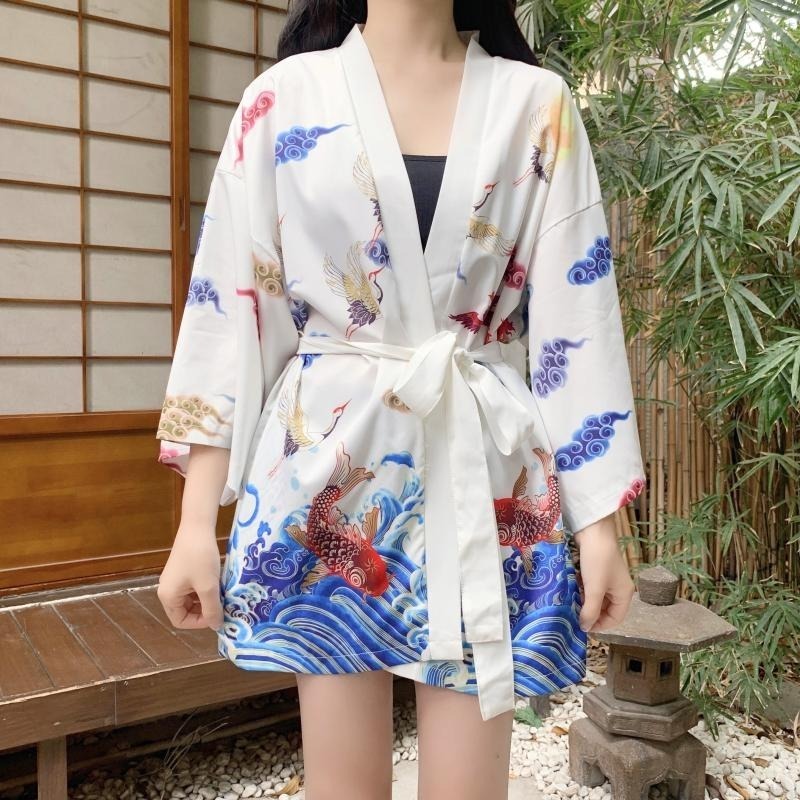 Veste Kimono Vintage Blanc