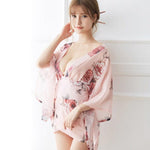 Kimono Fleuri Femme Court