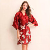 Robe Kimono Courte Rouge