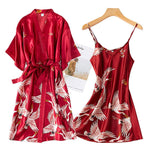 Robe Kimono Courte Rouge