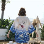 Veste Kimono Japonais Bleu