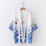 Veste Kimono Japonais Bleu