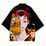 Veste Kimono Geisha Éventail