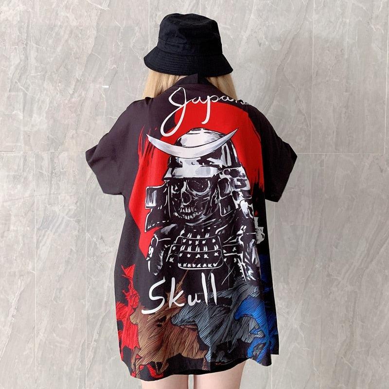 Veste Kimono Japonais Femme Skull