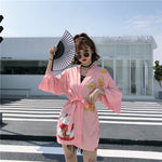 Veste Kimono Japonais Rose